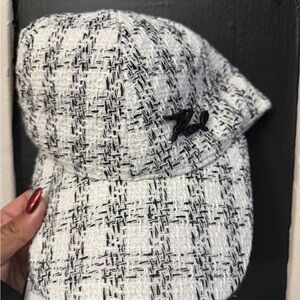 Karl Lagerfeld Monochrome Tweed Hat